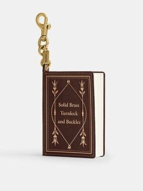 Coach RARE Notebook Bag Charm Brown Leather NWT